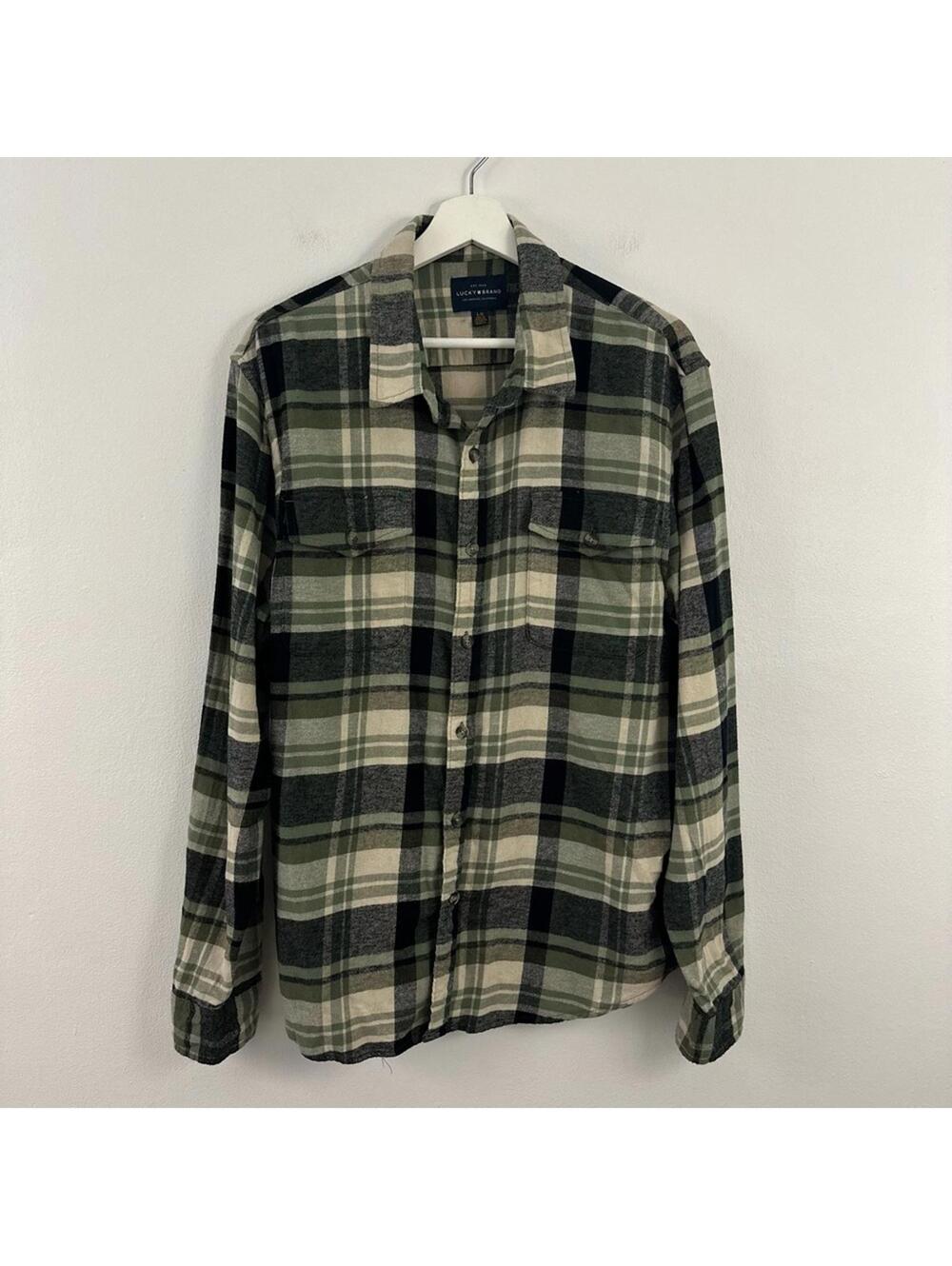 Lucky Brand Men’s Flannel Button Down Long Sleeve Top Size L
